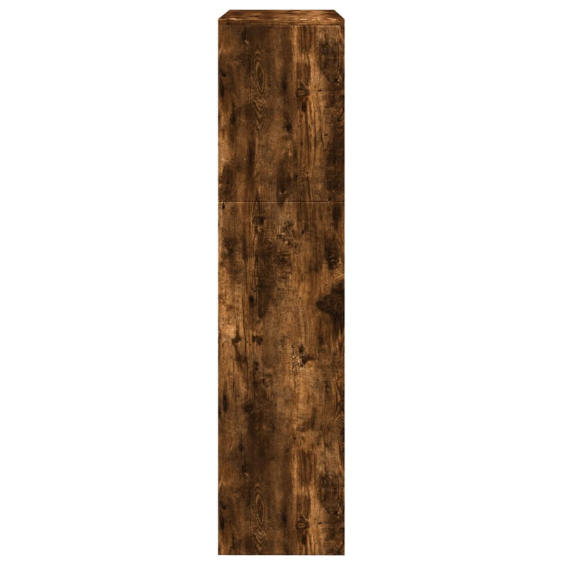 vidaXL 3 szintes füstös tölgy fa elválasztó könyvespolc 123x29x123 cm