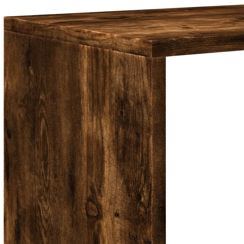 vidaXL 3 szintes füstös tölgy fa elválasztó könyvespolc 123x29x123 cm
