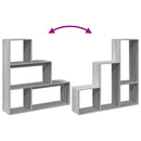 vidaXL 3 szintes szürke sonoma fa elválasztó könyvespolc 123x29x123 cm