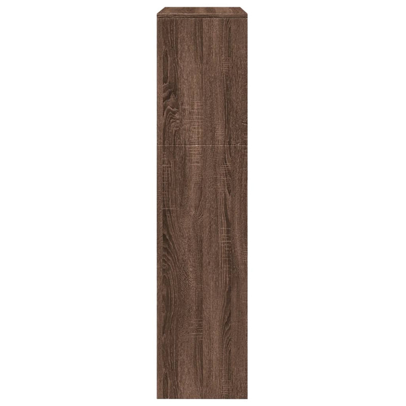 vidaXL 3 szintes barna tölgy fa elválasztó könyvespolc 123x29x123 cm