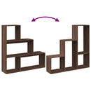 vidaXL 3 szintes barna tölgy fa elválasztó könyvespolc 123x29x123 cm