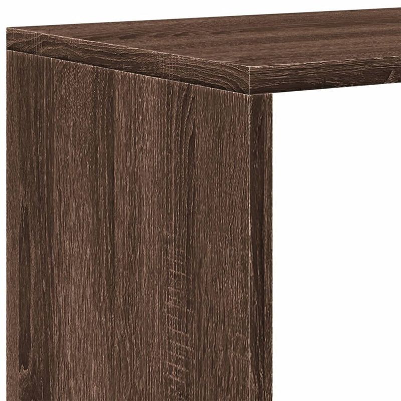 vidaXL 3 szintes barna tölgy fa elválasztó könyvespolc 123x29x123 cm