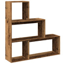 vidaXL 3 szintes antik fa színű fa elválasztó könyvespolc 123x29x123cm