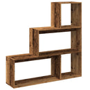 vidaXL 3 szintes antik fa színű fa elválasztó könyvespolc 123x29x123cm