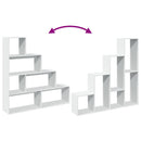 vidaXL 4 szintes fehér fa elválasztó könyvespolc 143,5 x 29 x 143,5 cm
