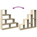 vidaXL 4 szintes sonoma tölgy elválasztó könyvespolc 143,5x29x143,5 cm