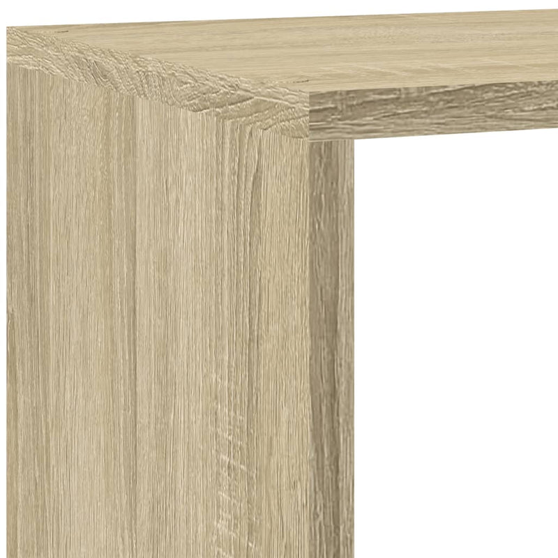 vidaXL 4 szintes sonoma tölgy elválasztó könyvespolc 143,5x29x143,5 cm
