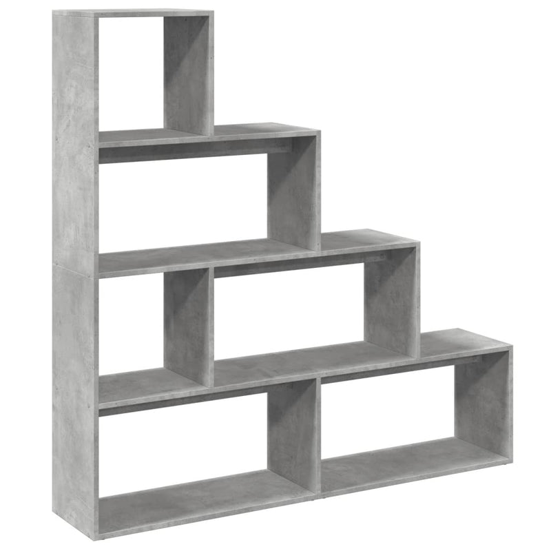 vidaXL 4 szintes betonszürke szerelt fa könyvespolc 143,5x29x143,5 cm