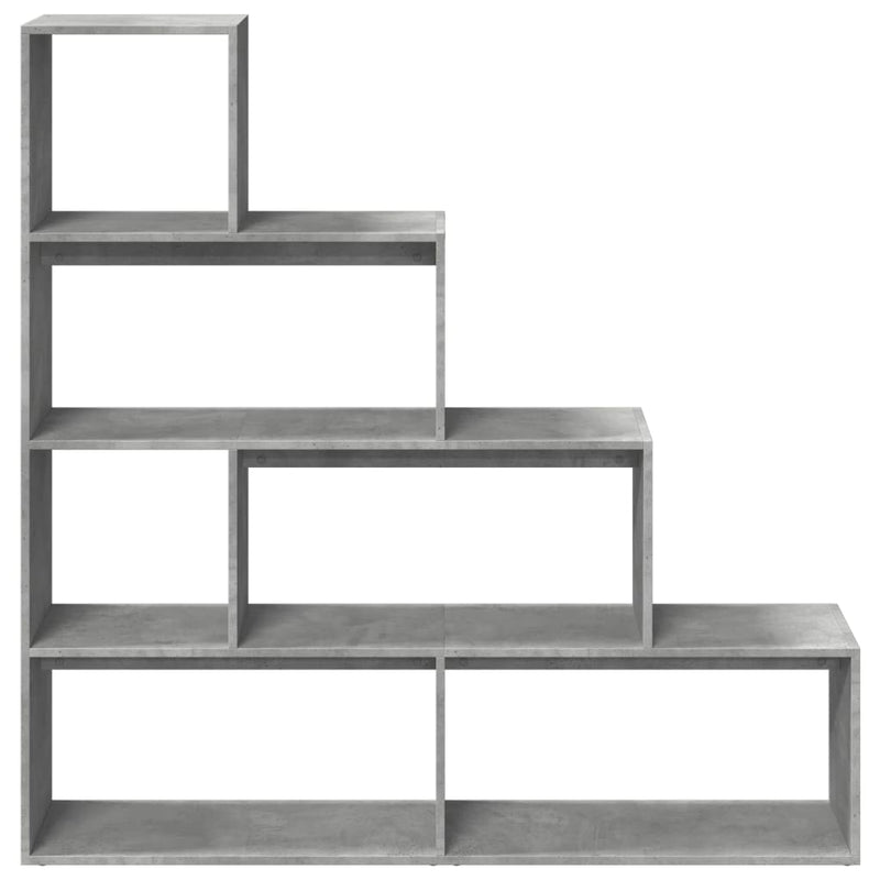 vidaXL 4 szintes betonszürke szerelt fa könyvespolc 143,5x29x143,5 cm