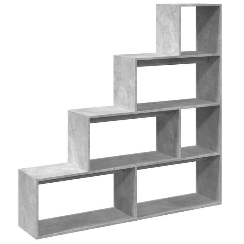 vidaXL 4 szintes betonszürke szerelt fa könyvespolc 143,5x29x143,5 cm