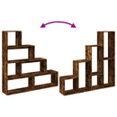 vidaXL 4 szintes füstös tölgy elválasztó könyvespolc 143,5x29x143,5 cm