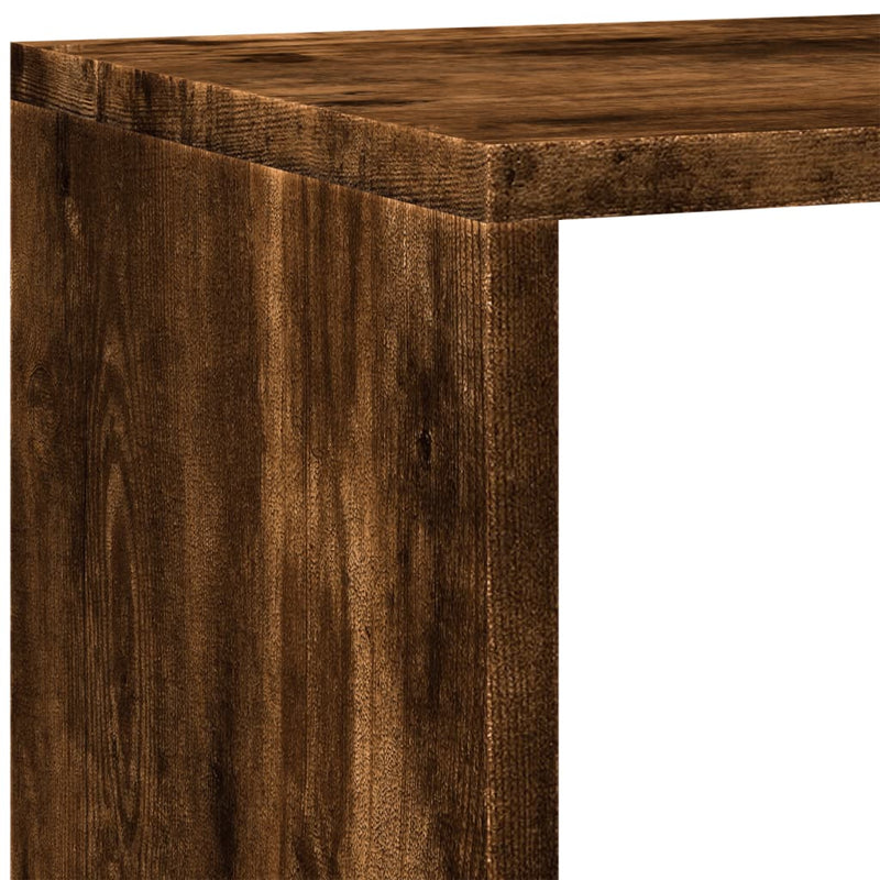 vidaXL 4 szintes füstös tölgy elválasztó könyvespolc 143,5x29x143,5 cm