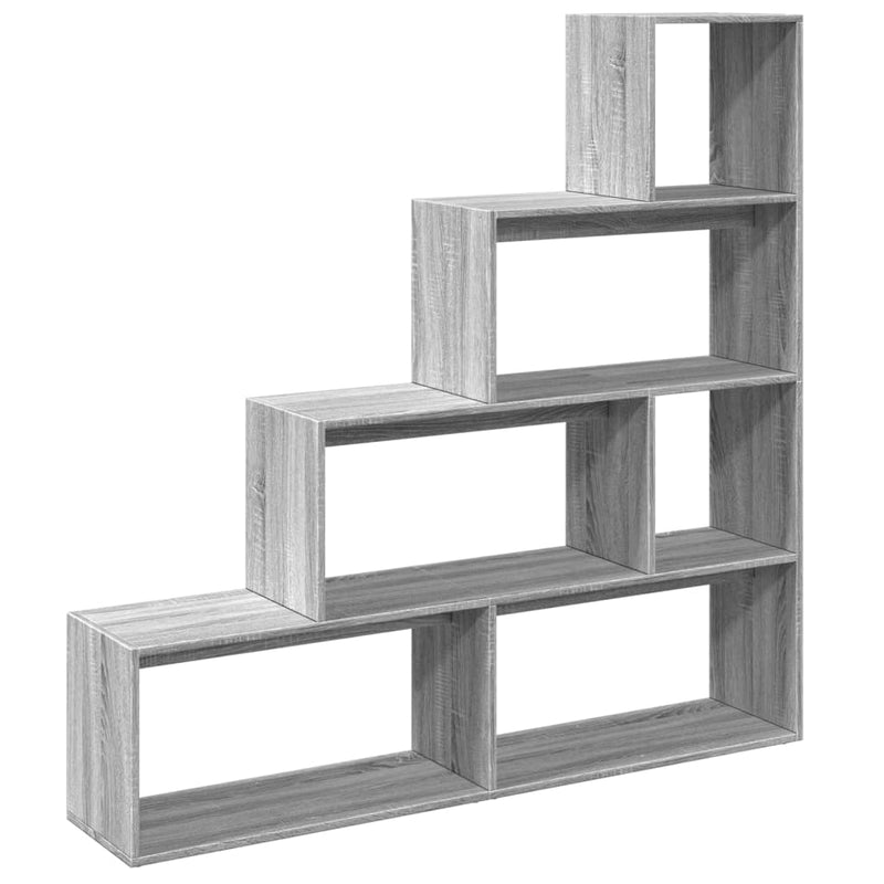 vidaXL 4 szintes szürke sonoma elválasztó könyvespolc 143,5x29x143,5cm