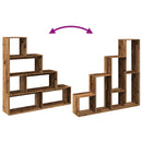 vidaXL 4 szintes antik színű elválasztó könyvespolc 143,5x29x143,5 cm