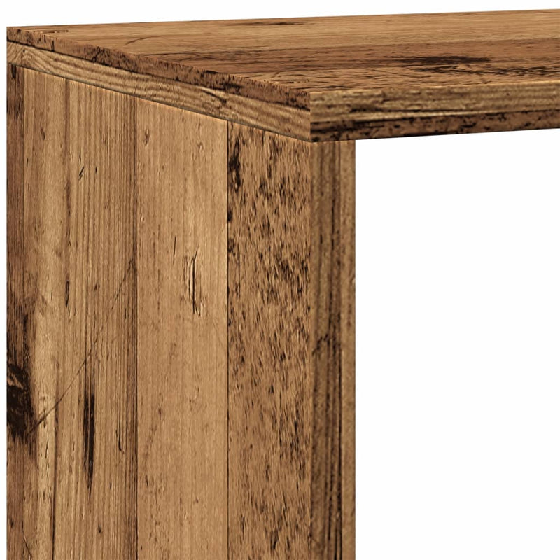 vidaXL 4 szintes antik színű elválasztó könyvespolc 143,5x29x143,5 cm