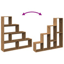 vidaXL 4 szintes kézműves fa elválasztó könyvespolc 143,5x29x143,5 cm