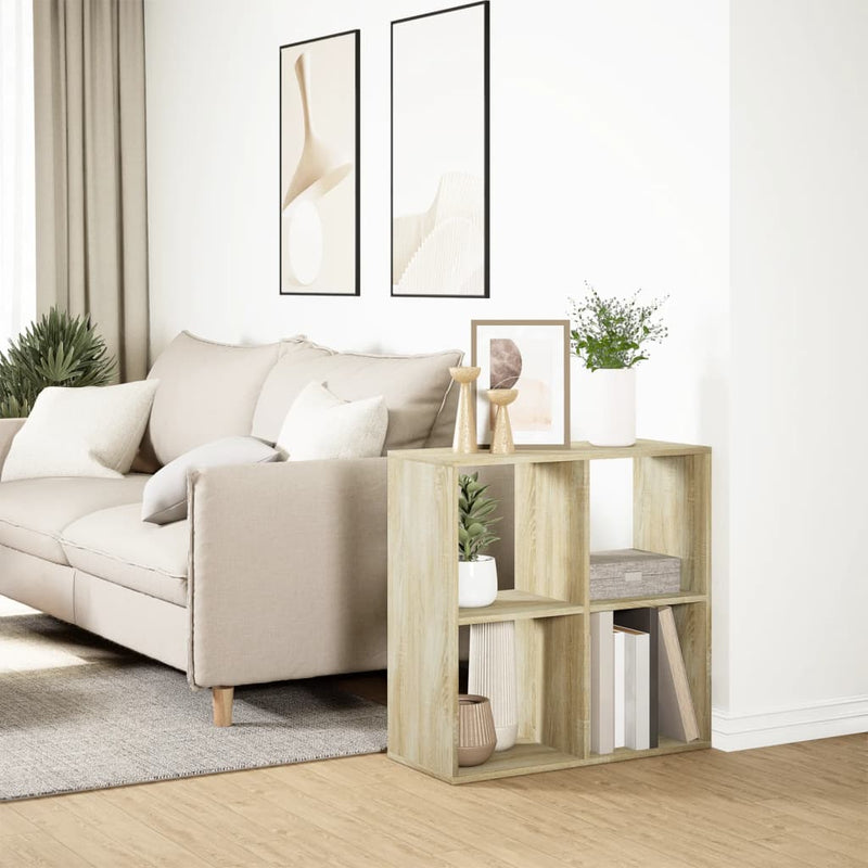 vidaXL sonoma tölgy szerelt fa elválasztó könyvespolc 69,5x29x69,5 cm