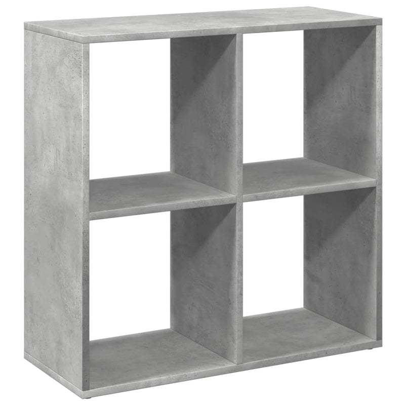 vidaXL betonszürke szerelt fa elválasztó könyvespolc 69,5x29x69,5 cm