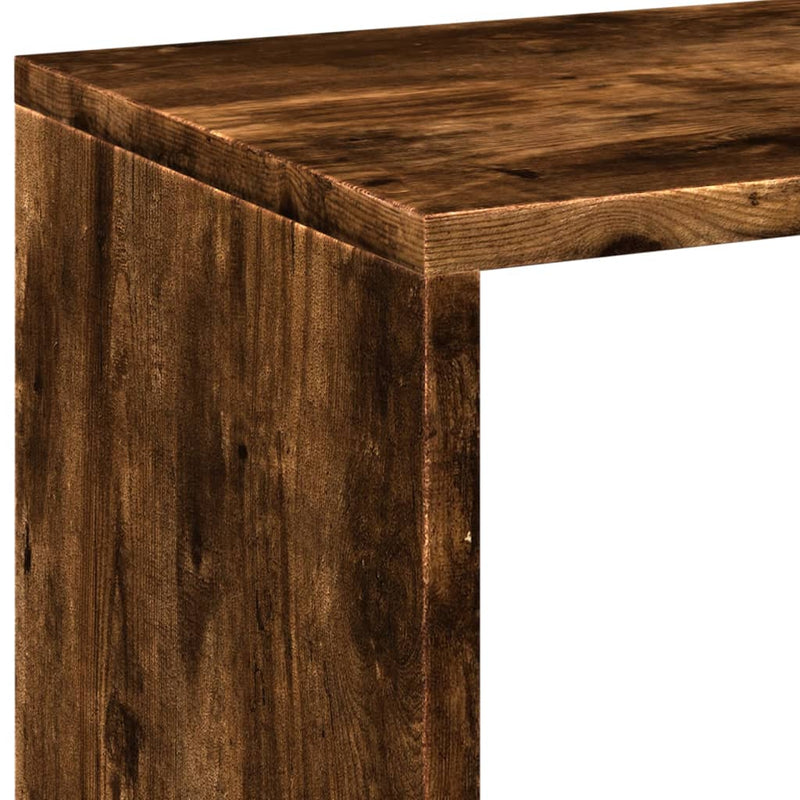 vidaXL füstös tölgy szerelt fa elválasztó könyvespolc 69,5x29x69,5 cm