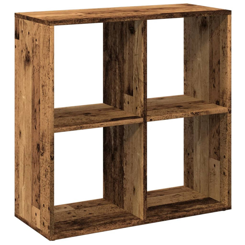 vidaXL antik fa színű fa térelválasztó könyvespolc 69,5x29x69,5 cm