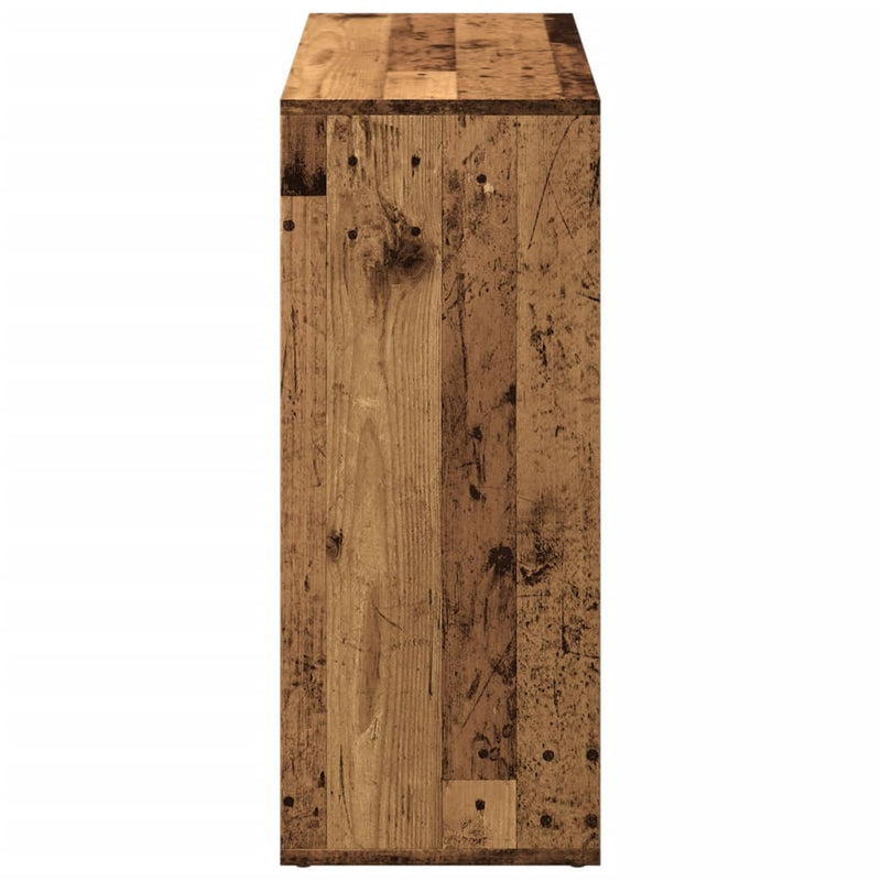 vidaXL antik fa színű fa térelválasztó könyvespolc 69,5x29x69,5 cm