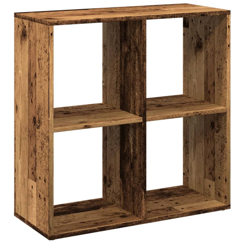 vidaXL antik fa színű fa térelválasztó könyvespolc 69,5x29x69,5 cm