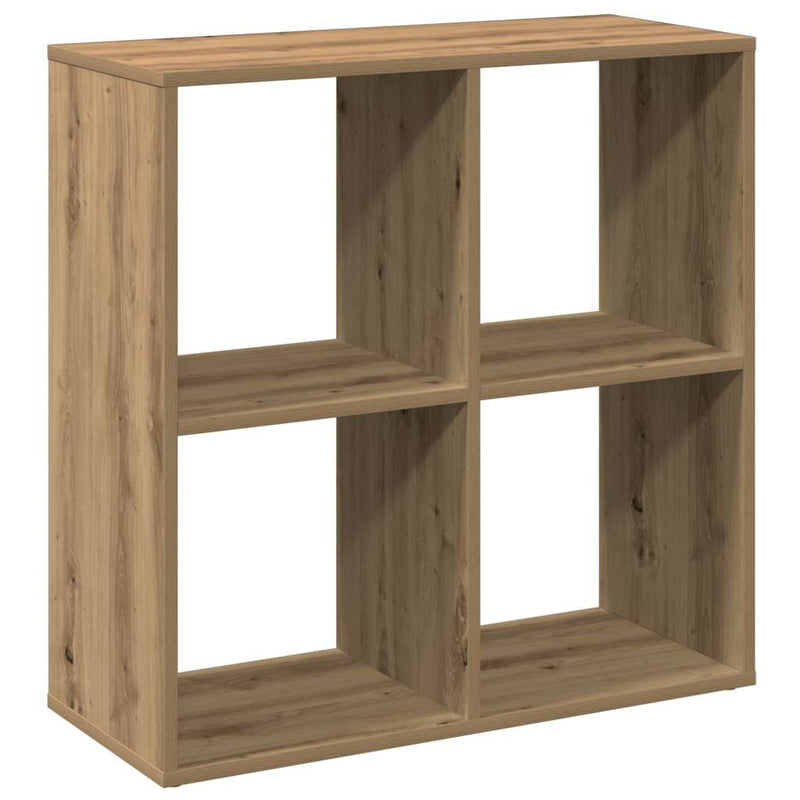 vidaXL kézműves tölgy színű fa elválasztó könyvespolc 69,5x29x69,5 cm