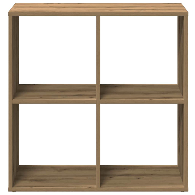 vidaXL kézműves tölgy színű fa elválasztó könyvespolc 69,5x29x69,5 cm