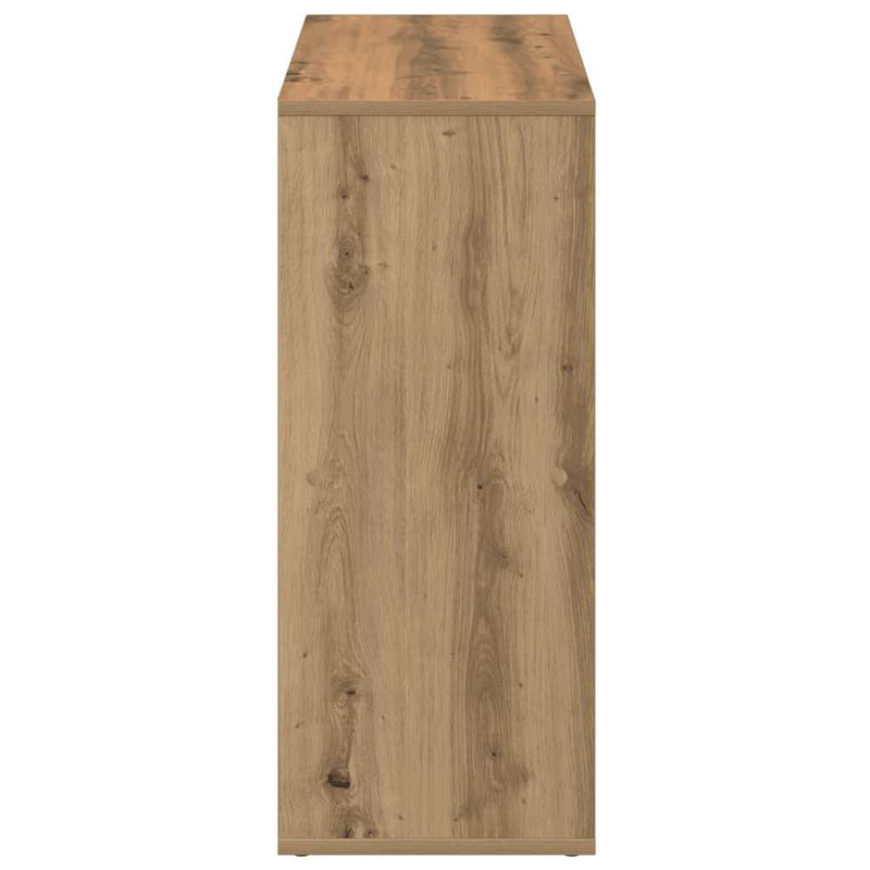 vidaXL kézműves tölgy színű fa elválasztó könyvespolc 69,5x29x69,5 cm