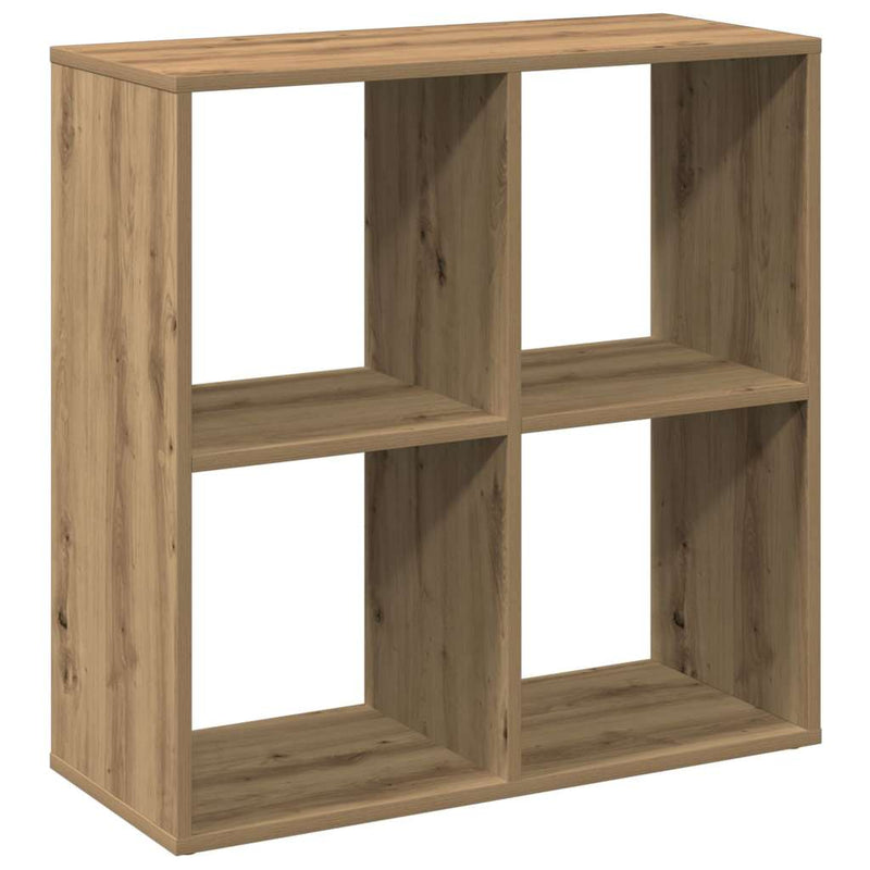 vidaXL kézműves tölgy színű fa elválasztó könyvespolc 69,5x29x69,5 cm