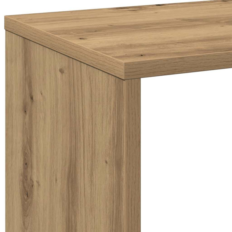 vidaXL kézműves tölgy színű fa elválasztó könyvespolc 69,5x29x69,5 cm