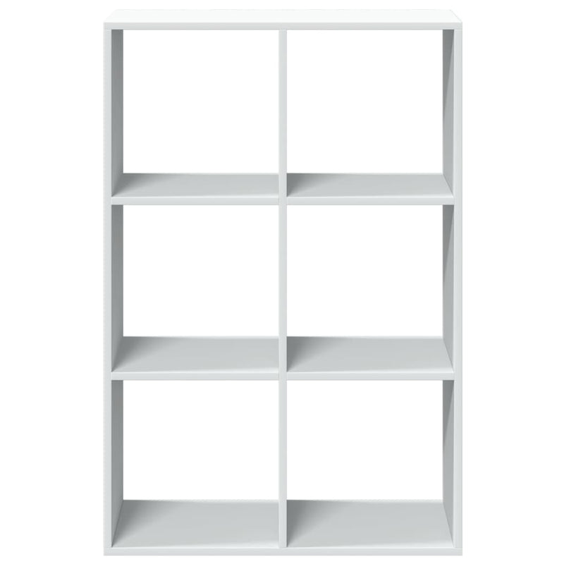 vidaXL fehér szerelt fa térelválasztó könyvespolc 69,5x29x103,5 cm