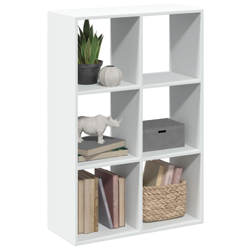 vidaXL fehér szerelt fa térelválasztó könyvespolc 69,5x29x103,5 cm