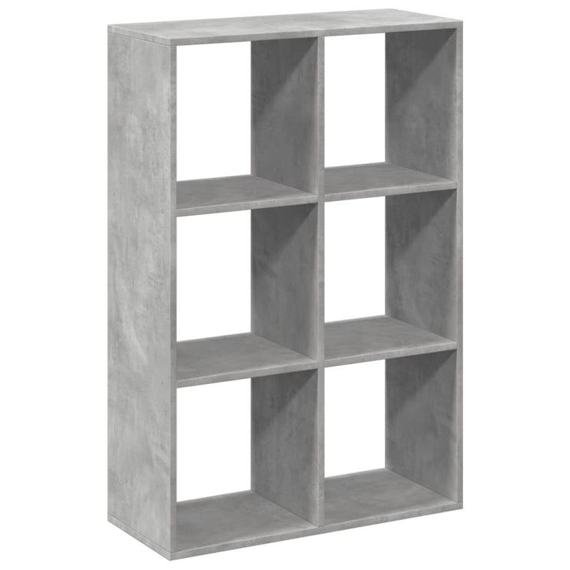 vidaXL betonszürke szerelt fa elválasztó könyvespolc 69,5x29x103,5 cm