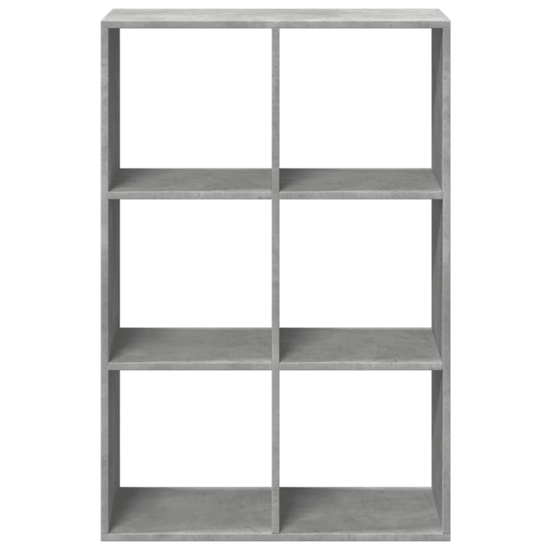 vidaXL betonszürke szerelt fa elválasztó könyvespolc 69,5x29x103,5 cm