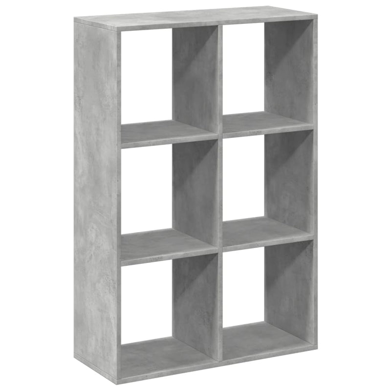 vidaXL betonszürke szerelt fa elválasztó könyvespolc 69,5x29x103,5 cm