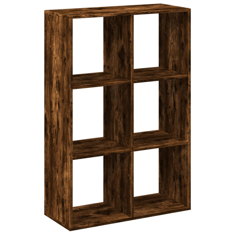 vidaXL füstös tölgy szerelt fa elválasztó könyvespolc 69,5x29x103,5 cm
