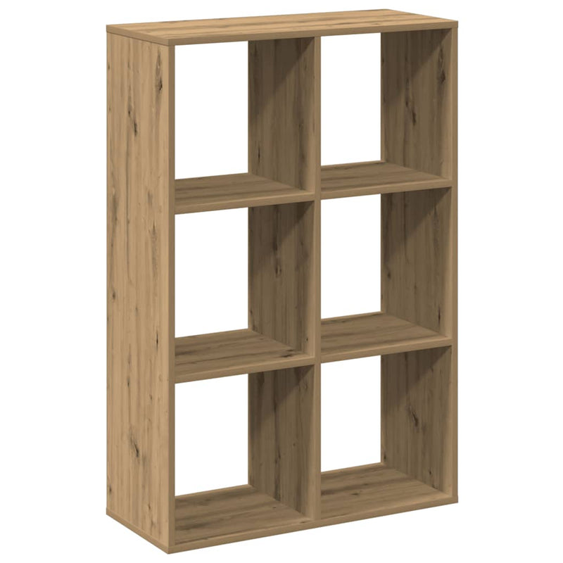 vidaXL kézműves tölgy színű fa elválasztó könyvespolc 69,5x29x103,5 cm