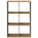 vidaXL kézműves tölgy színű fa elválasztó könyvespolc 69,5x29x103,5 cm