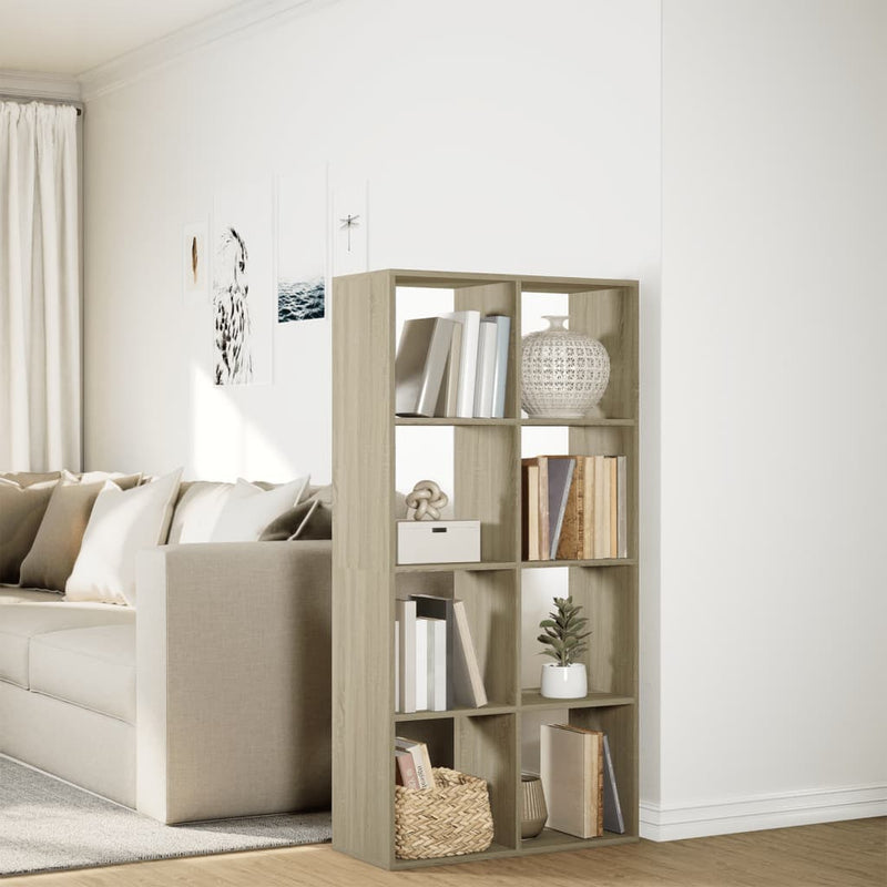 vidaXL sonoma tölgy szerelt fa elválasztó könyvespolc 69,5x29x137,5 cm
