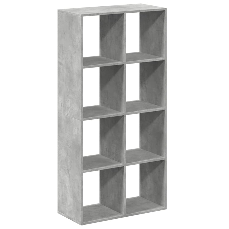 vidaXL betonszürke szerelt fa elválasztó könyvespolc 69,5x29x137,5 cm