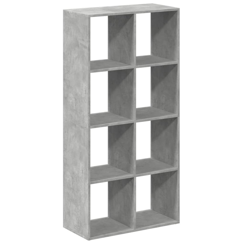 vidaXL betonszürke szerelt fa elválasztó könyvespolc 69,5x29x137,5 cm