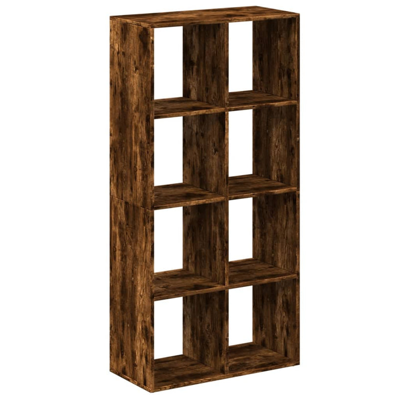 vidaXL füstös tölgy szerelt fa elválasztó könyvespolc 69,5x29x137,5 cm