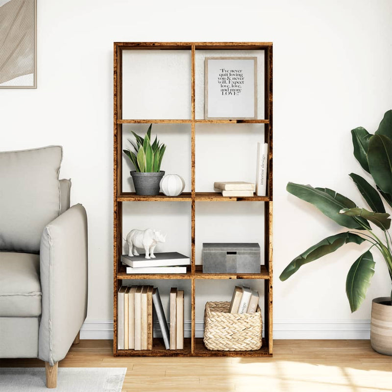 vidaXL antik fa színű fa térelválasztó könyvespolc 69,5x29x137,5 cm
