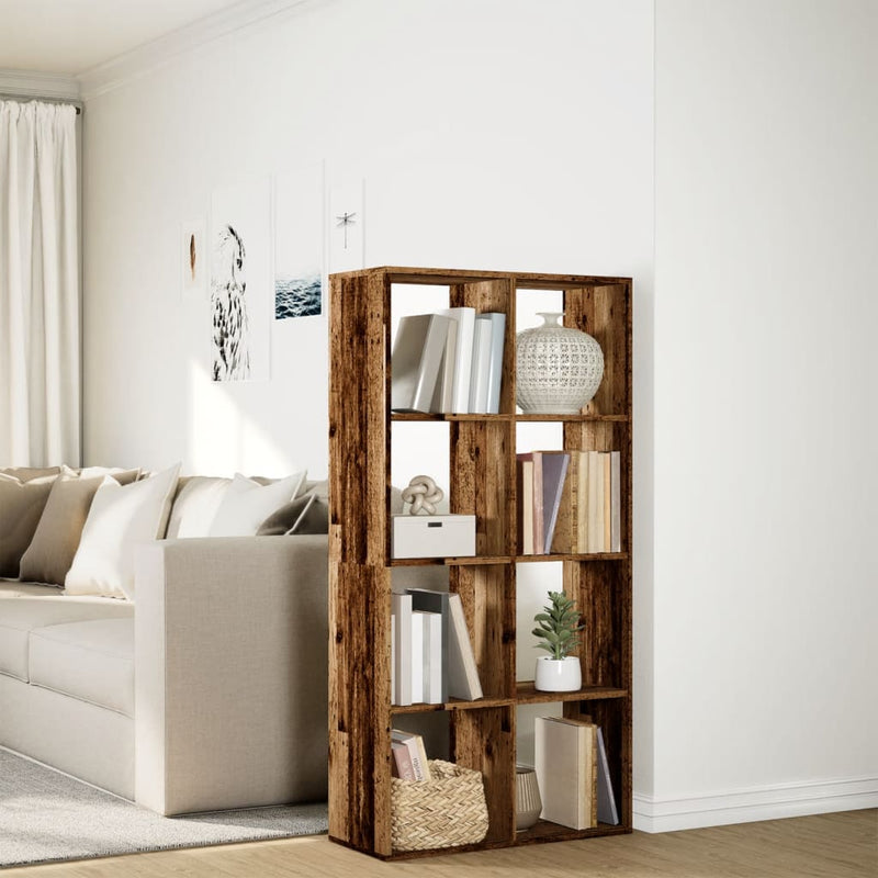 vidaXL antik fa színű fa térelválasztó könyvespolc 69,5x29x137,5 cm