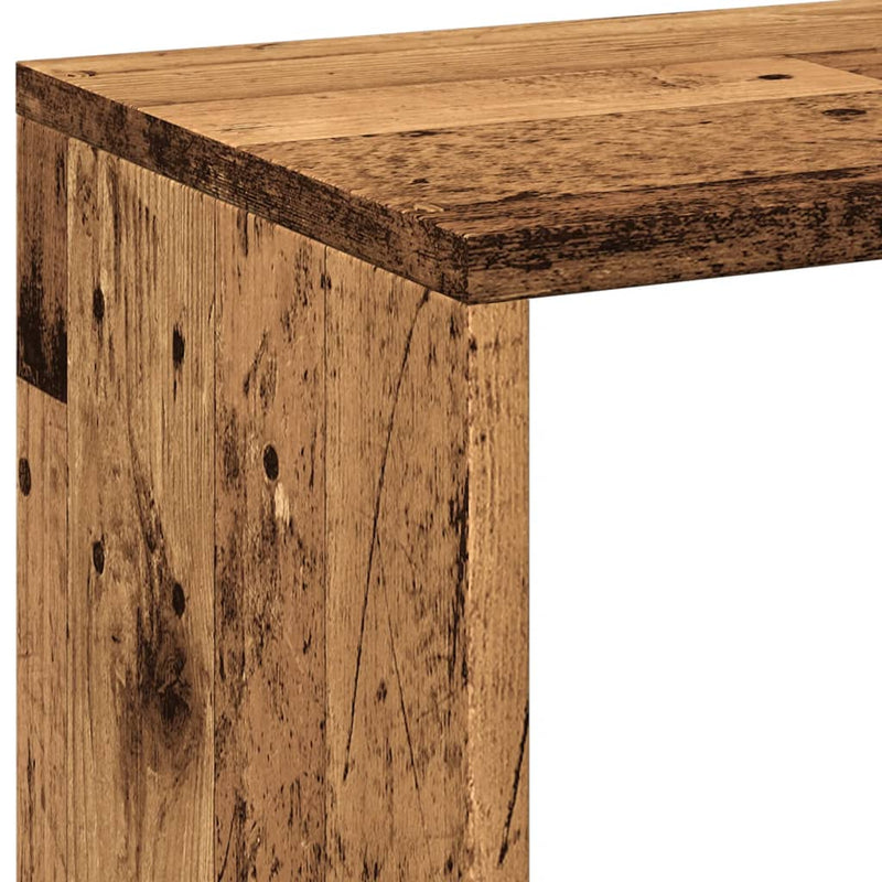 vidaXL antik fa színű fa térelválasztó könyvespolc 69,5x29x137,5 cm