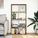 vidaXL kézműves tölgy színű fa elválasztó könyvespolc 69,5x29x137,5 cm