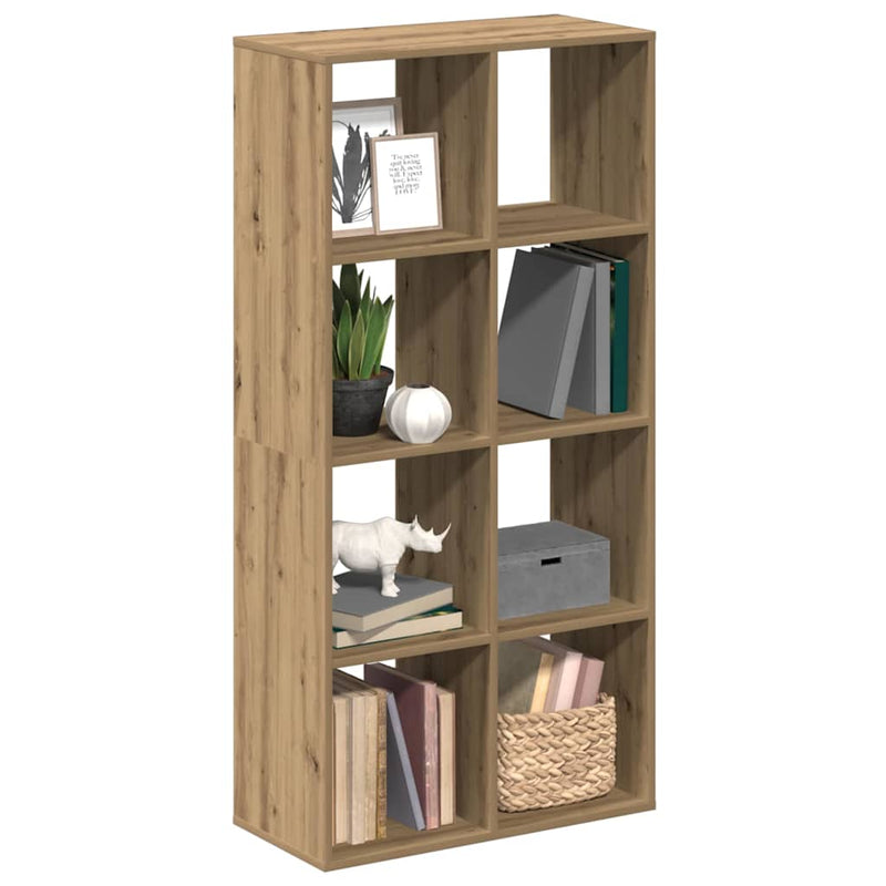 vidaXL kézműves tölgy színű fa elválasztó könyvespolc 69,5x29x137,5 cm