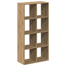 vidaXL kézműves tölgy színű fa elválasztó könyvespolc 69,5x29x137,5 cm