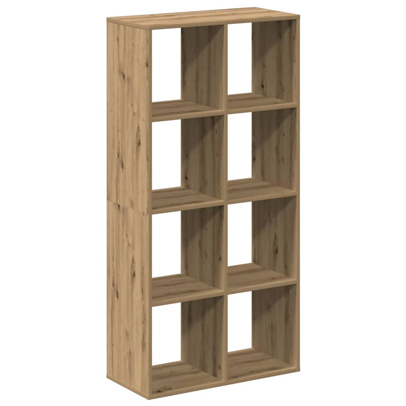 vidaXL kézműves tölgy színű fa elválasztó könyvespolc 69,5x29x137,5 cm